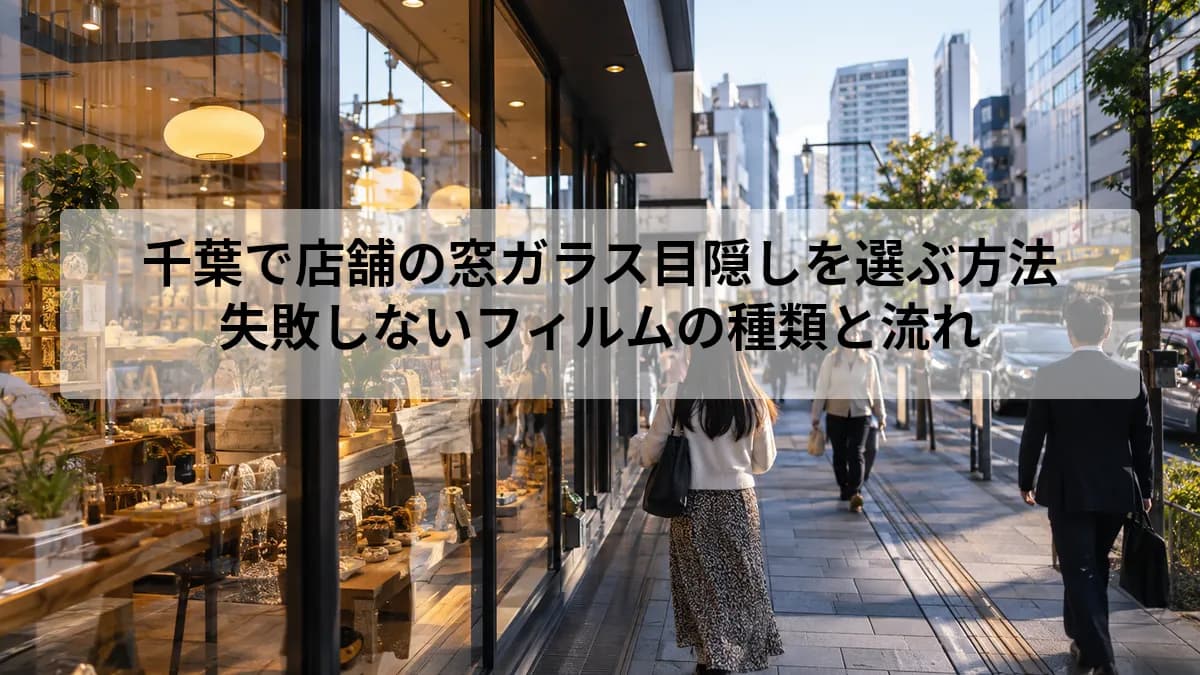 千葉で店舗の窓ガラス目隠しを選ぶ方法|失敗しないフィルムの種類と流れ