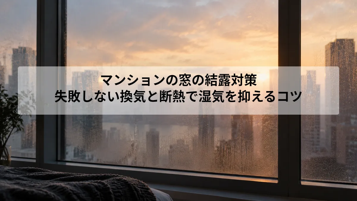 マンションの窓の結露対策|失敗しない換気と断熱で湿気を抑えるコツ