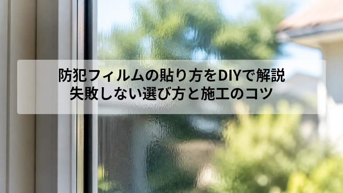 防犯フィルムの貼り方をDIYで解説|失敗しない選び方と施工のコツ